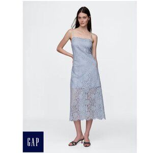 GAP Lace Midi Slip Dress Light Blue Women's Small Tall NWT; $15